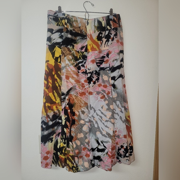 For Cynthia Linen Blend Pattern Skirt - Picture 12 of 12